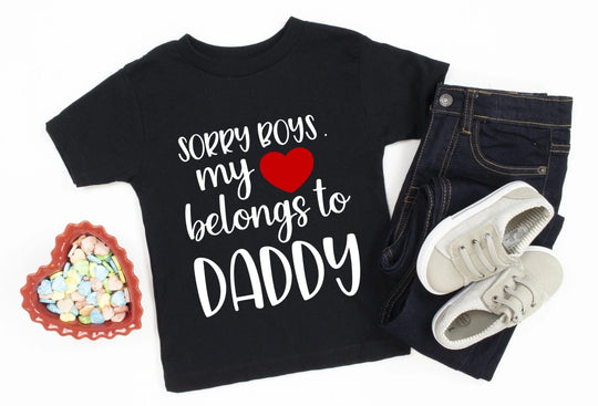 Heart Belongs To Daddy Toddler Tee
