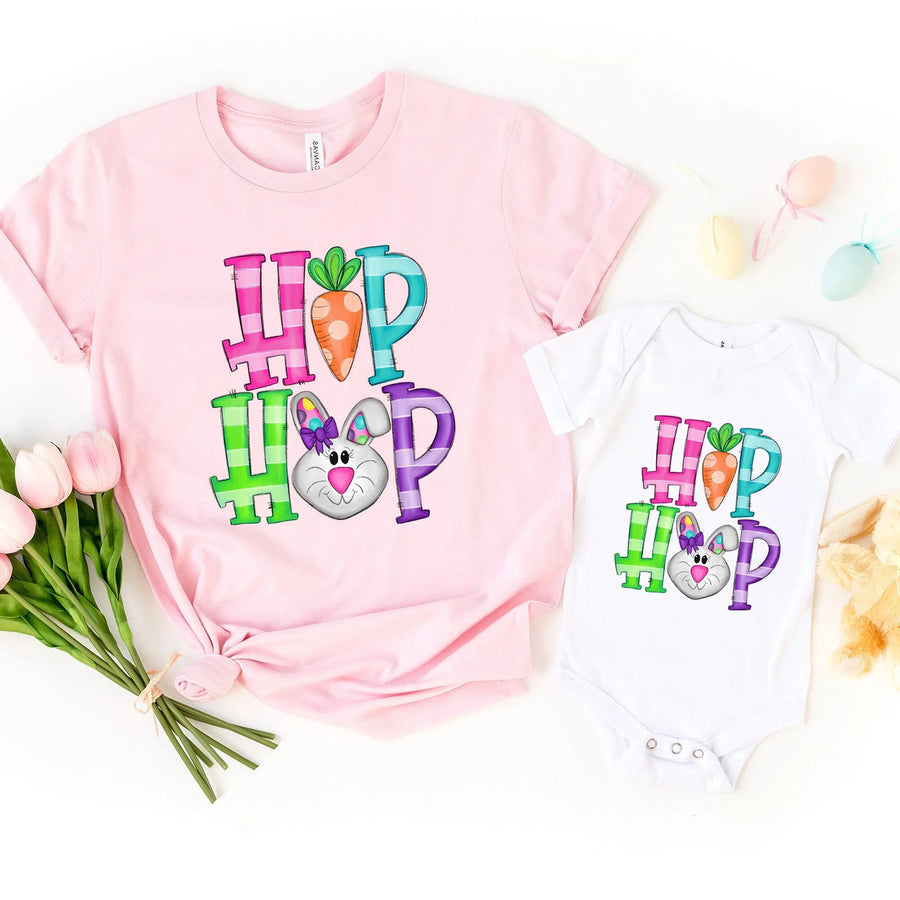 Hip & Hop Tee - Mom and Daughter Easter Tee