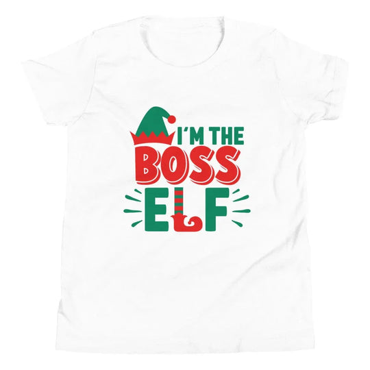 I'm The Boss Elf Youth Christmas Tee
