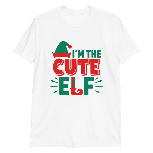 May include an “I’m The Cute Elf” Christmas tee laid flat to show the festive print clearly on the front.