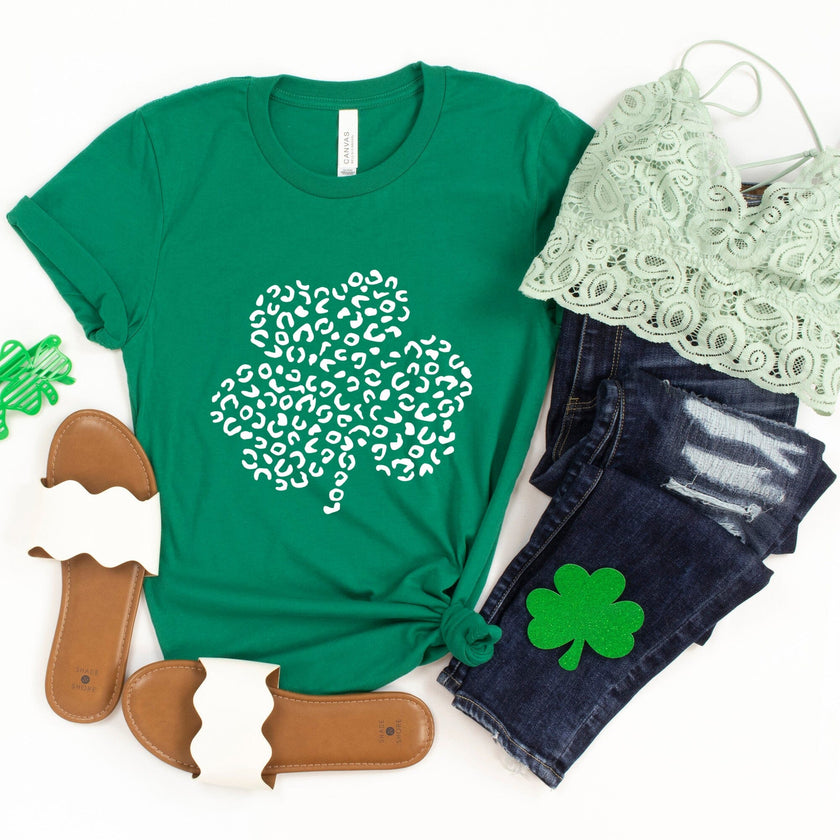 Leopard Shamrock Tee