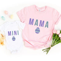 Mama Mini Easter Egg Tee  - Mom and Daughter Easter Tee