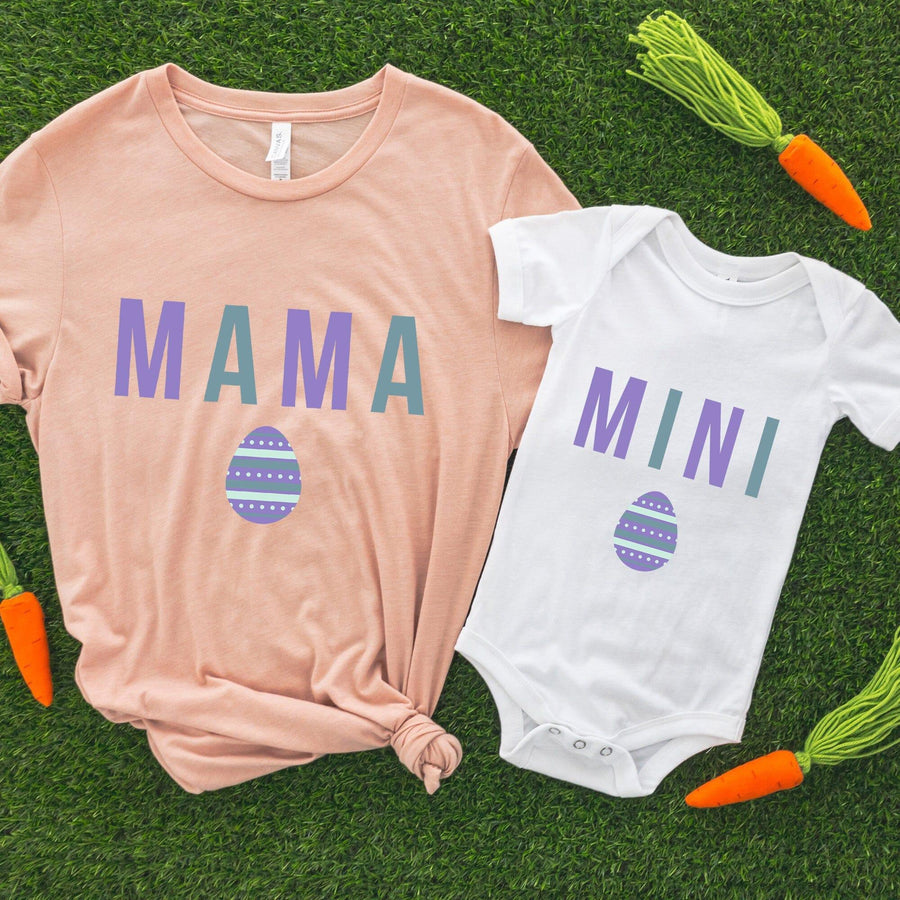 Mama Mini Easter Egg Tee  - Mom and Daughter Easter Tee