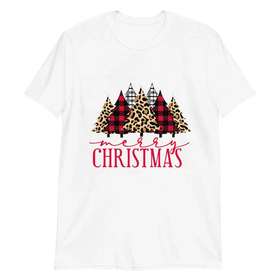 May include a “Merry Christmas” graphic t-shirt in black, green, or white, displayed on a flat lay or model.