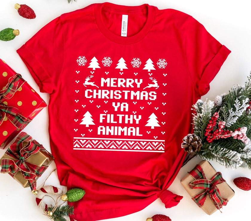 Merry Christmas Ya Filthy Animal Tee