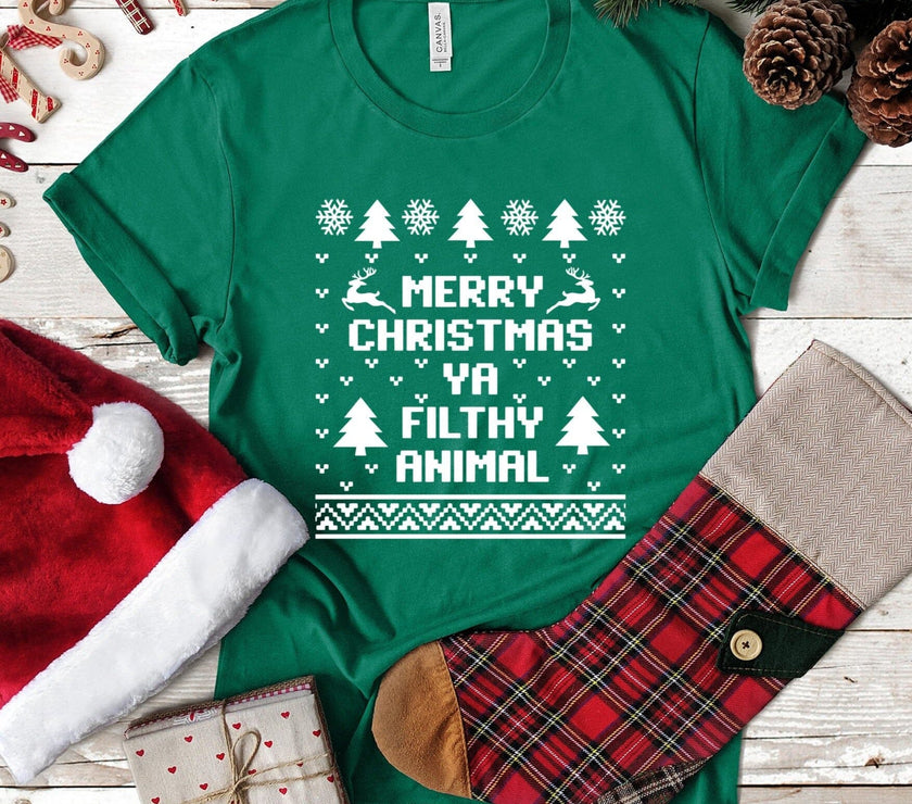 Merry Christmas Ya Filthy Animal Tee