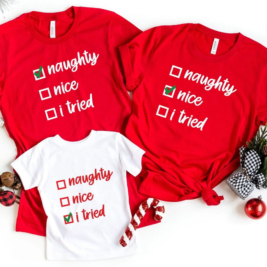 Christmas Naughty Checklist Tee