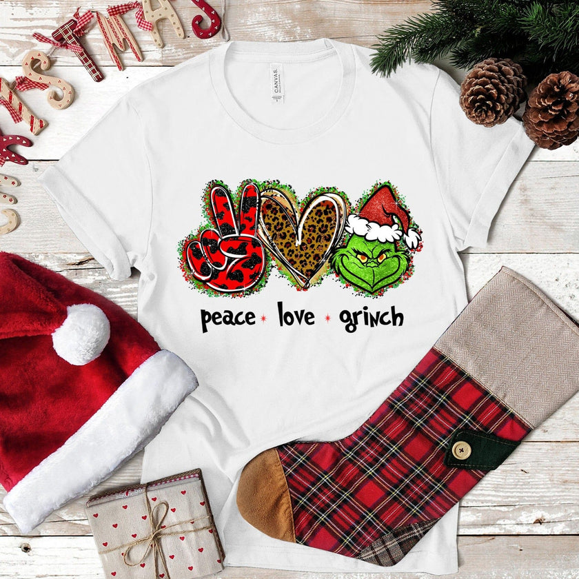 Peace, Love, Grinch Christmas Tee