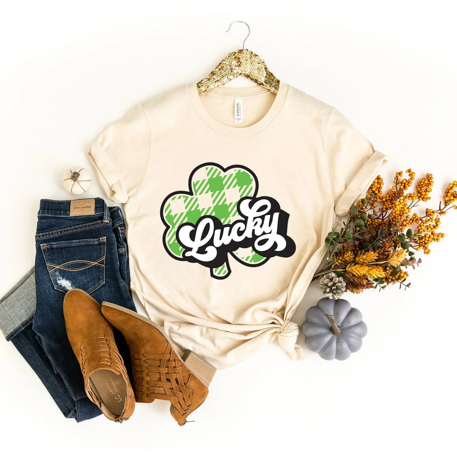 Plaid Lucky Green St. Patty's T-shirt