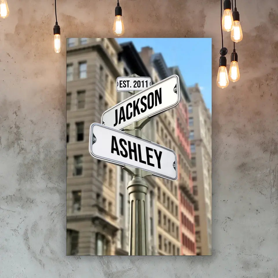 Custom Intersection With Names Canvas For Couples