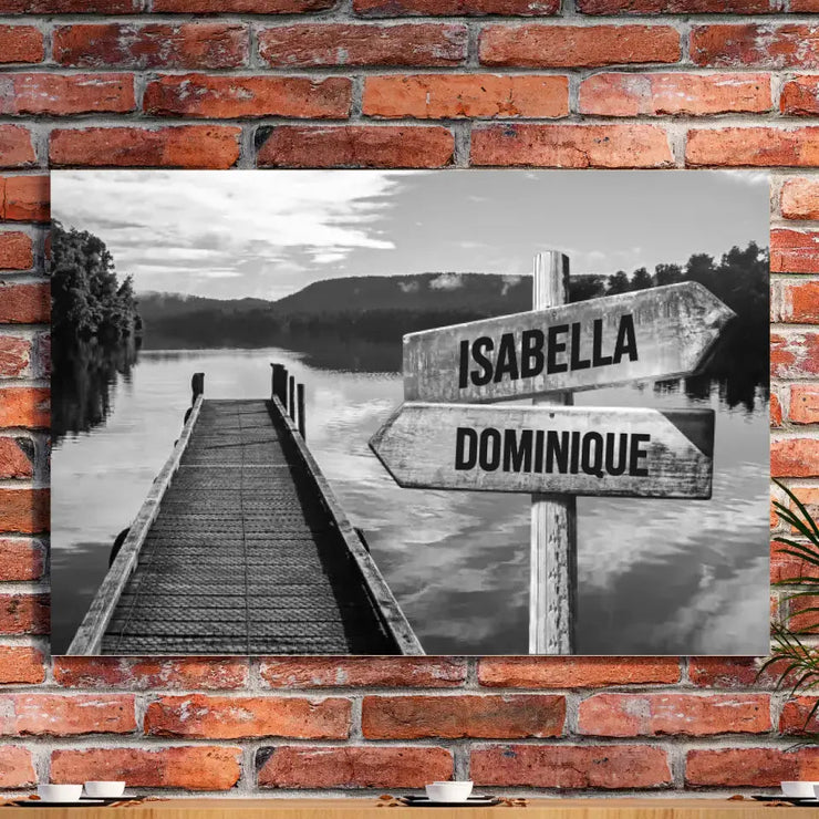 Lake Dock Multi-Names Premium Canvas