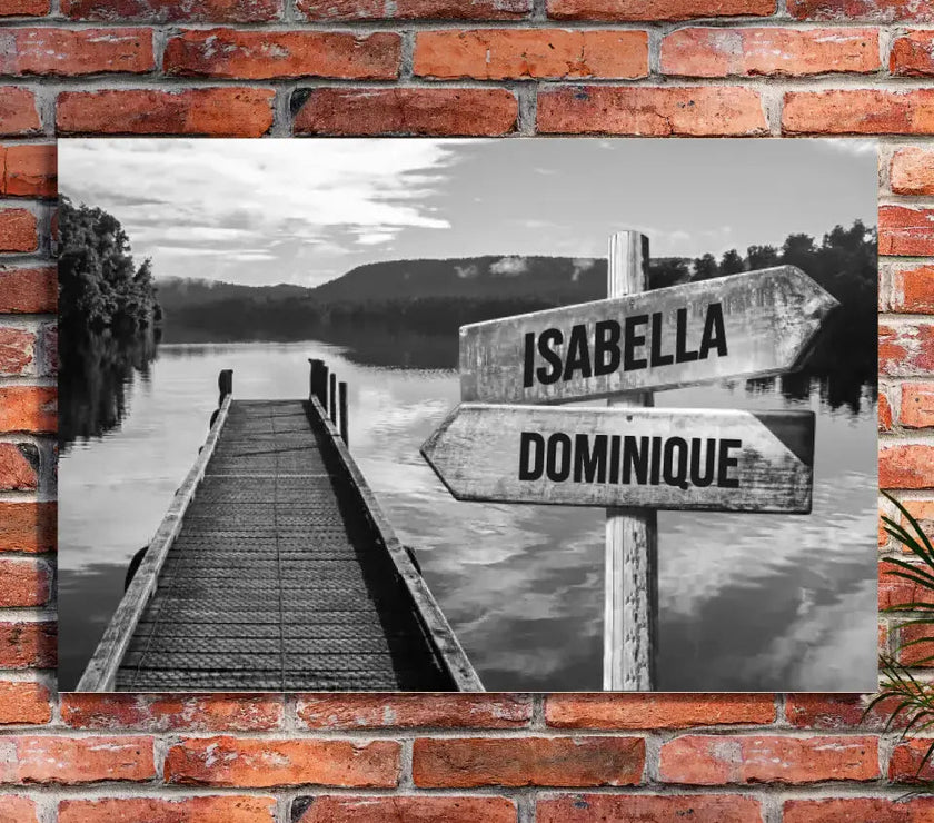 Lake Dock Multi-Names Premium Canvas