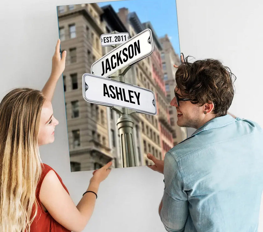 Custom Intersection With Names Canvas For Couples