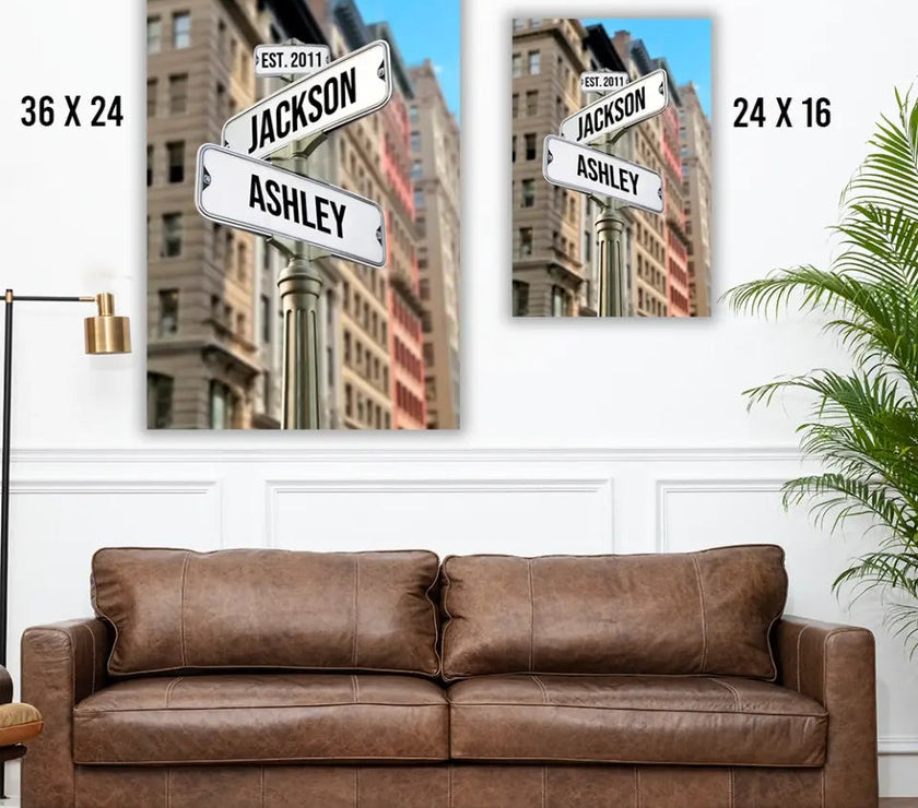 Custom Intersection With Names Canvas For Couples