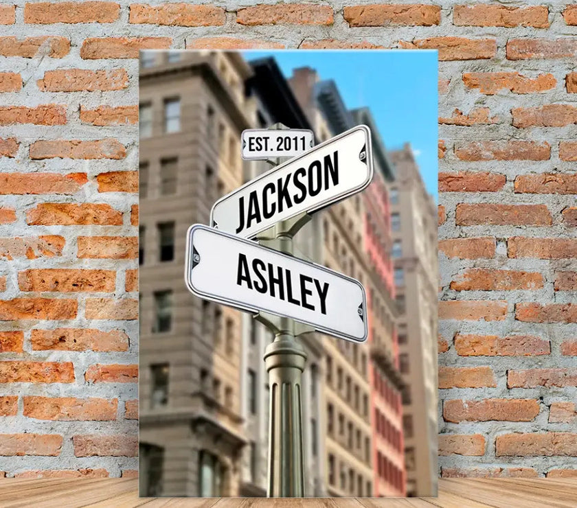 Custom Intersection With Names Canvas For Couples