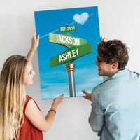 Couples Street Sign Premium Canvas