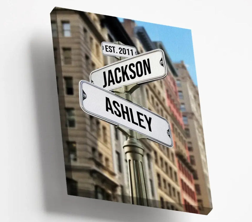 Custom Intersection With Names Canvas For Couples