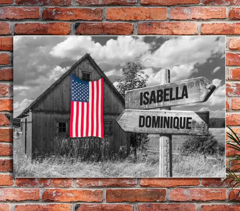 American Barn Multi-Names Premium Canvas